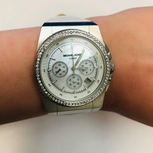 Michael Kors Mother of Pearl & Leather Watch